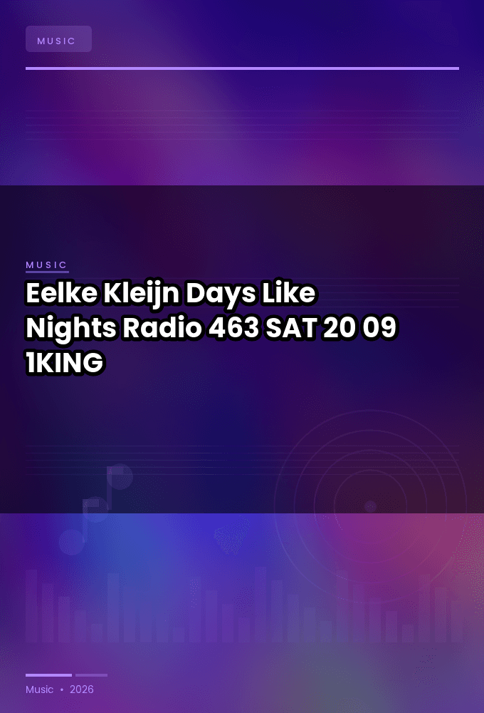 Eelke_Kleijn-Days_Like_Nights_Radio_463-SAT-20-09-2026-1KING